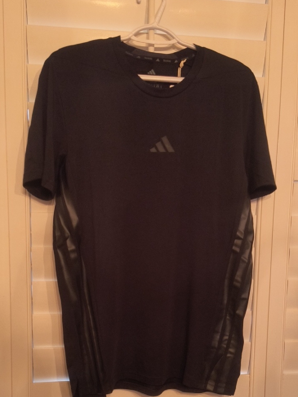 Adidas Black Short-Sleeve Athletic Tee with Side Panels